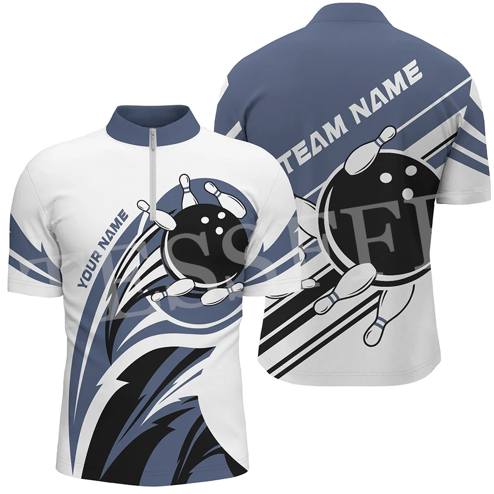 Short Sleeve Bowling Shirt Retro - Custom Name Strike Bowling Flame Tattoo