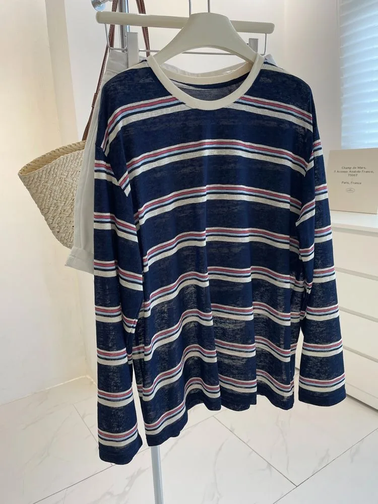Minimalist Blue White Stripe L - огляд і ціна T-Shirts