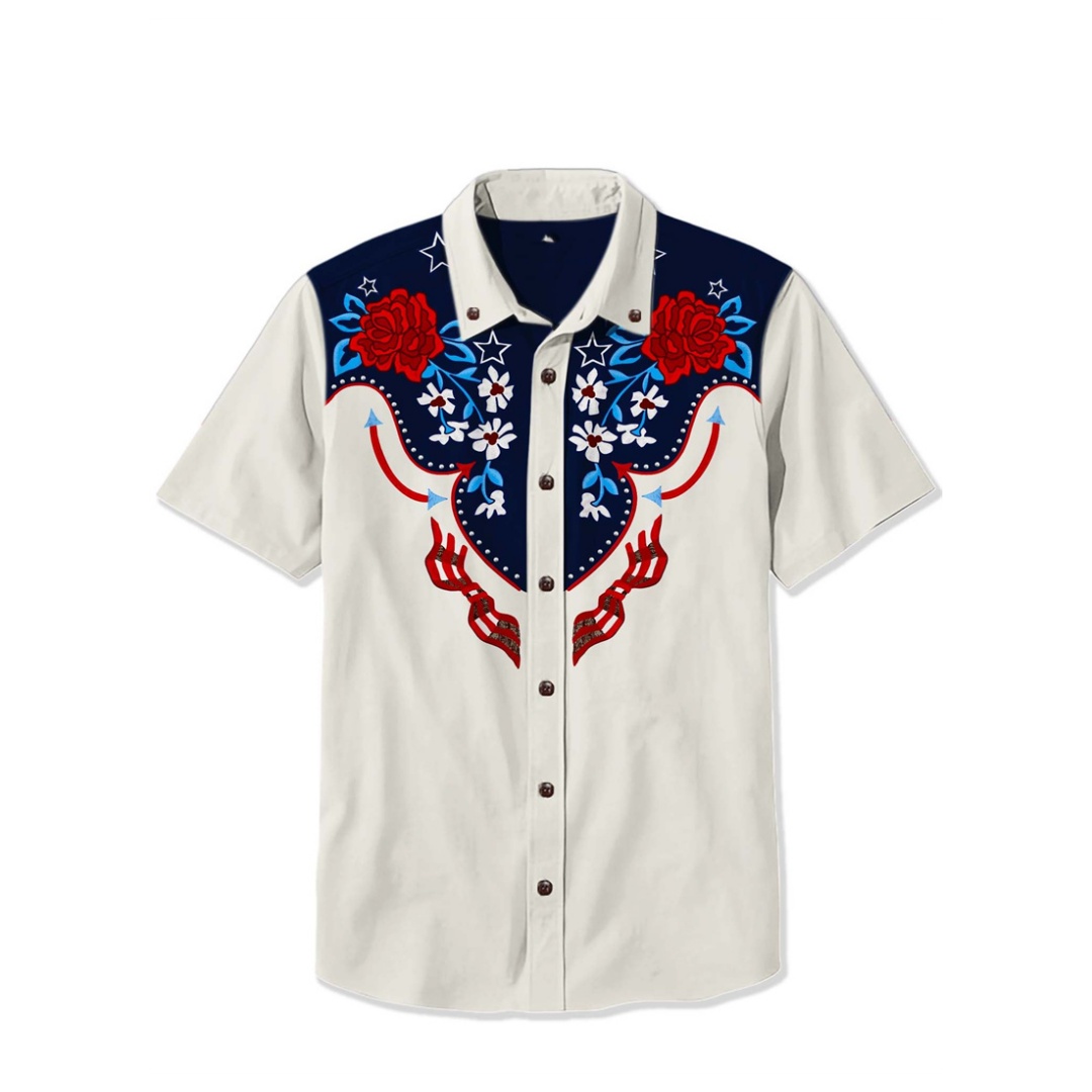 Men's Shirt Retro Short Sleeve - огляд і ціна Vintage Hawaiian Floral Shirt