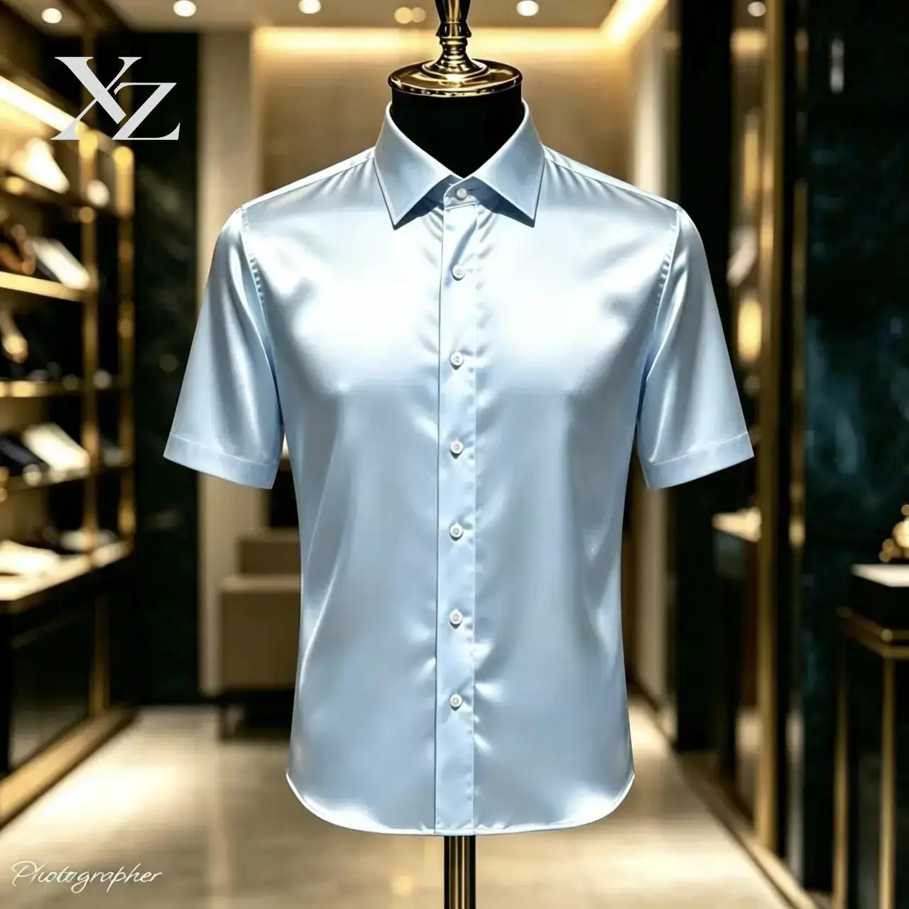 Premium Men's Solid Color Sati - огляд і ціна Mens Satin Silk Dress Shirt
