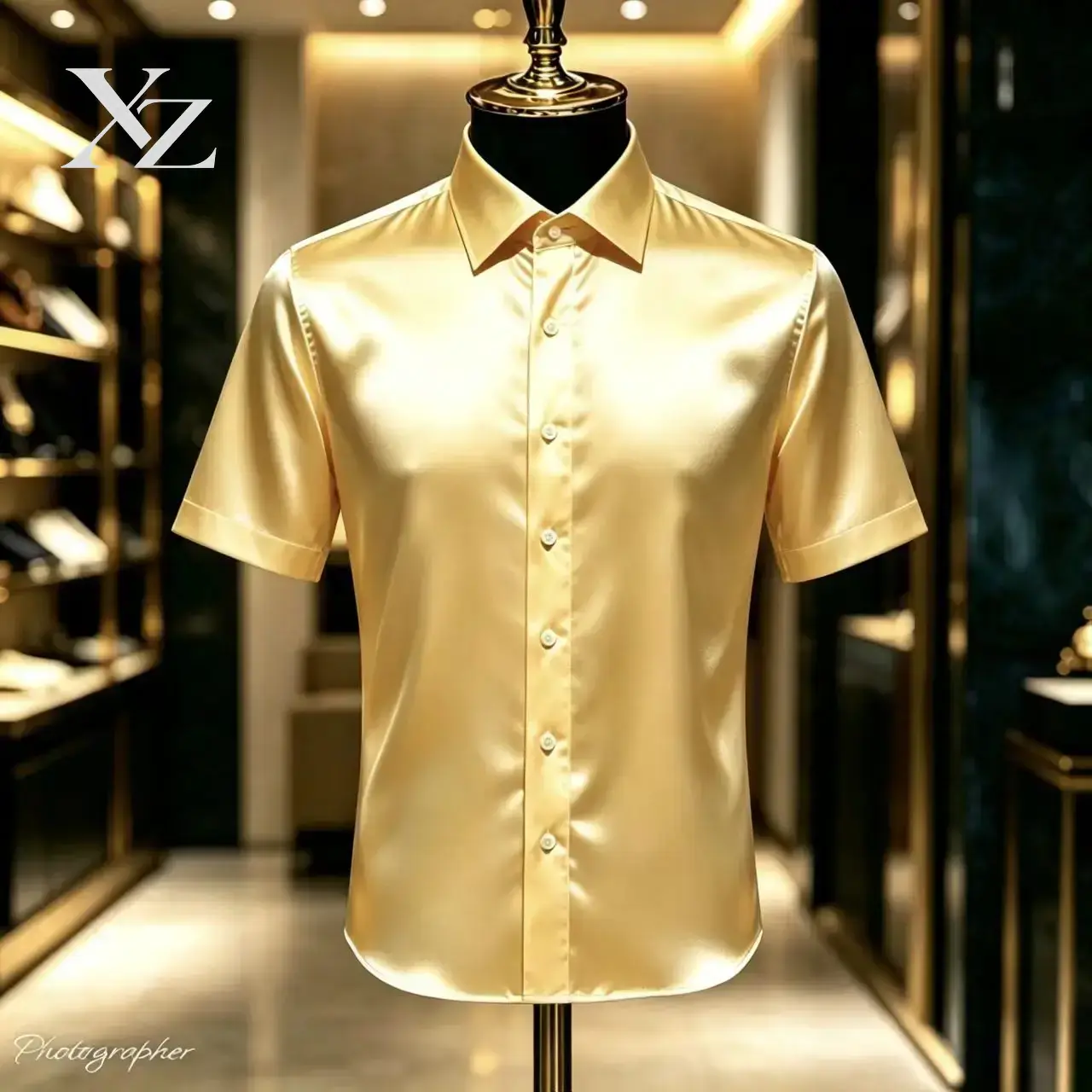 Premium Men's Solid Color Sati - огляд і ціна Mens Satin Silk Dress Shirt