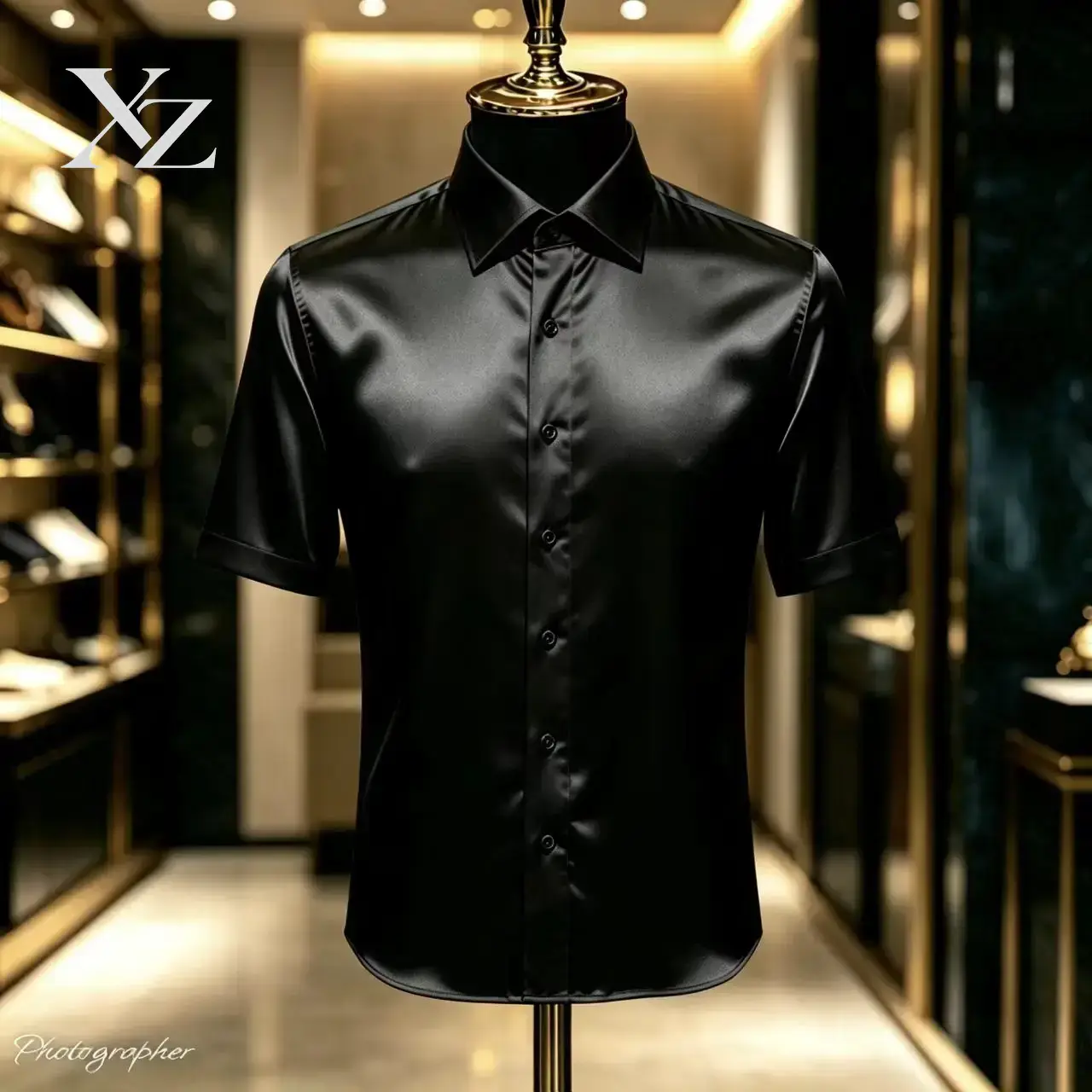 Premium Men's Solid Color Sati - огляд і ціна Mens Satin Silk Dress Shirt
