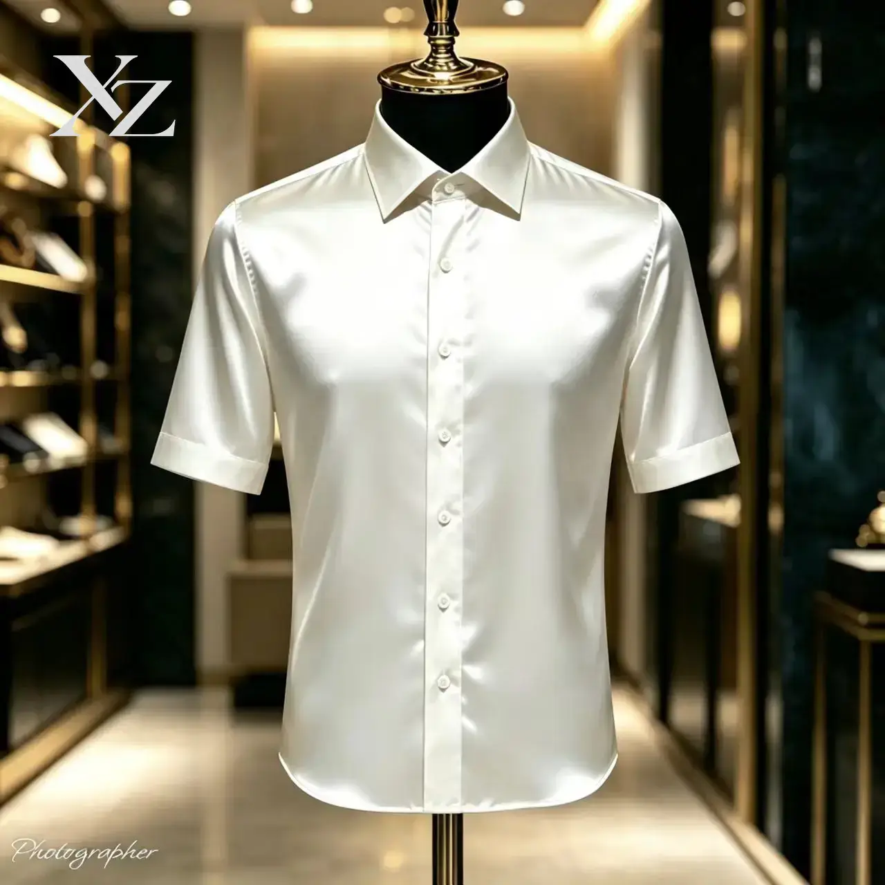 Premium Men's Solid Color Sati - огляд і ціна Mens Satin Silk Dress Shirt