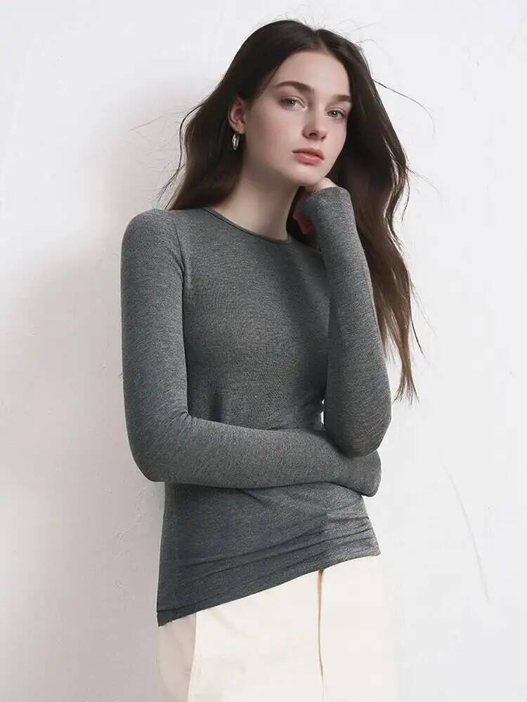 Women Cashmere Blend Long Slee - огляд і ціна T-Shirts