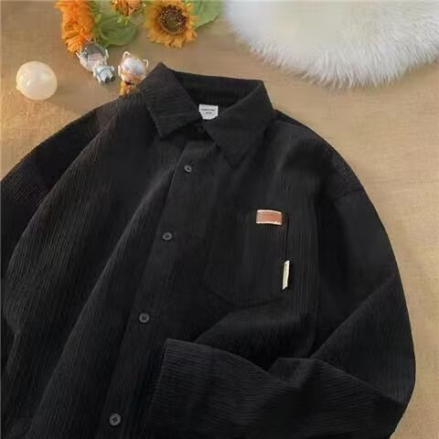 Men's Corduroy Shirt Solid Col - огляд і ціна Corduroy Button Up Shirt Men